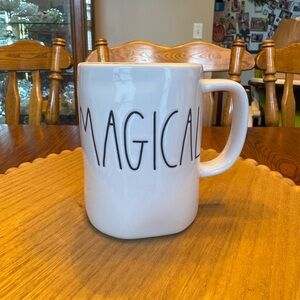 Rae Dunn White Ceramic Mug with Black Lettering